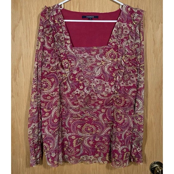 Chadwicks Y2K Babydoll Fairy Top Mesh Overlay Romantic Blouse Women's Plus Sz 1X - Picture 1 of 7
